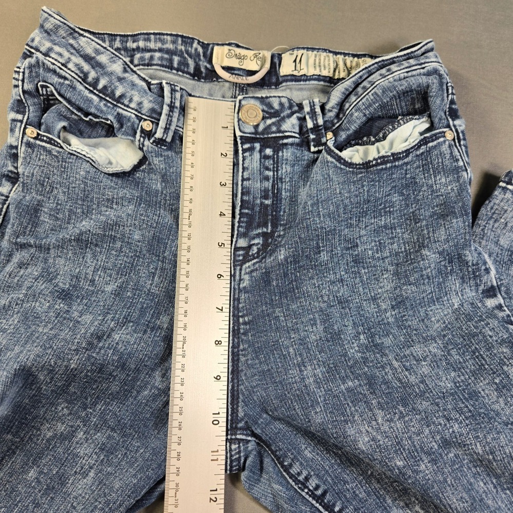 Indigo Rein Ankle Skinny Jeans Juniors 11 Blue Acid Wash High Rise Stretch Denim - Picture 6 of 8
